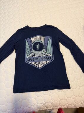 Give Me Space Graphic Long-Sleeve Tee - Navy